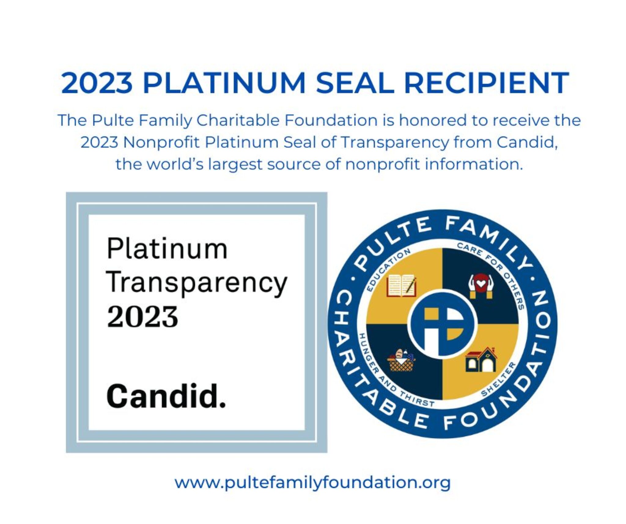 2023 Platinum Seal of Transparency Pulte Family